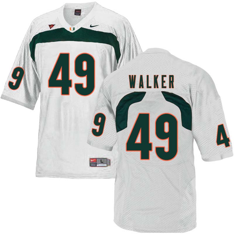 Nike Miami Hurricanes #49 Shawn Walker College Football Jerseys Sale-White - Click Image to Close